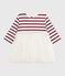 Robe bébé bi-matière manches longues rouge MILK/ AMARANTE
