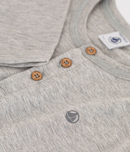 Jongens-T-shirt met lange mouwen grijs CHATON CHINE