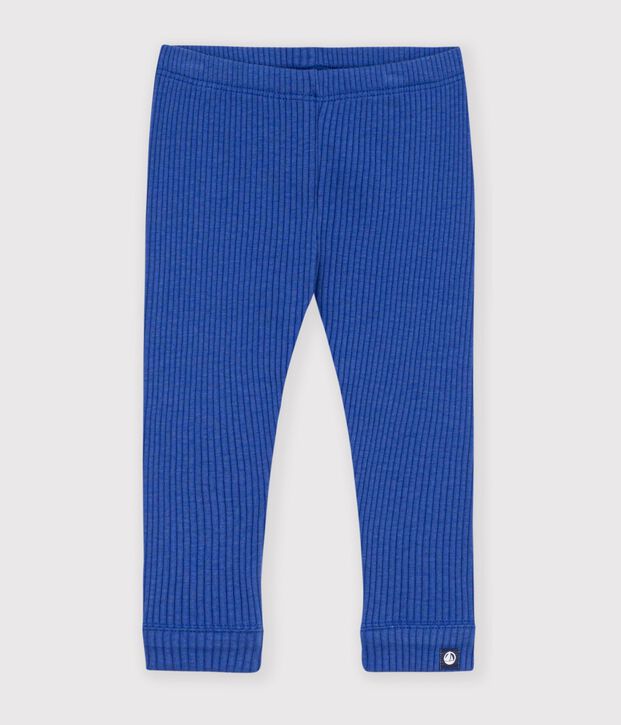 Legging b&eacute;b&eacute; en coton uni bleu