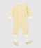 Ensemble nuit fleurs bébé en bouclette éponge toute douce OCRE/ ECUME2