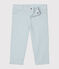 Pantalon bébé garçon en seersucker bleu ACIER/blanc MARSHMALLOW