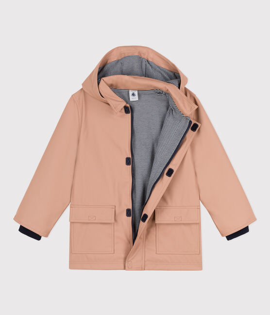 ICONISCHE REGENJAS VAN GERECYCLEDE STOF VOOR MEISJES/JONGENS beige VINTAGE