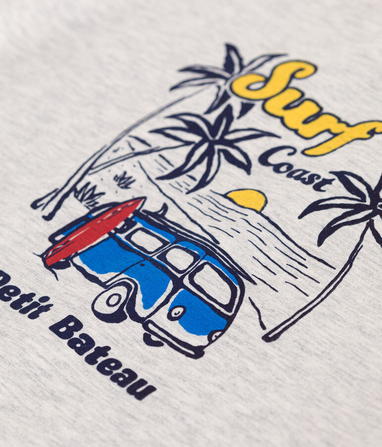 Katoenen T-shirt met korte mouwen en print voor kinderen grijs