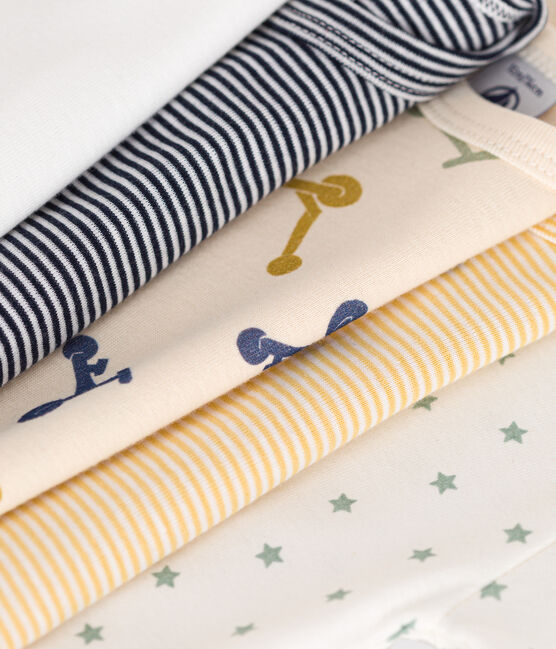 Lot de 5 bodies manches longues trottinette en coton bébé variante 1
