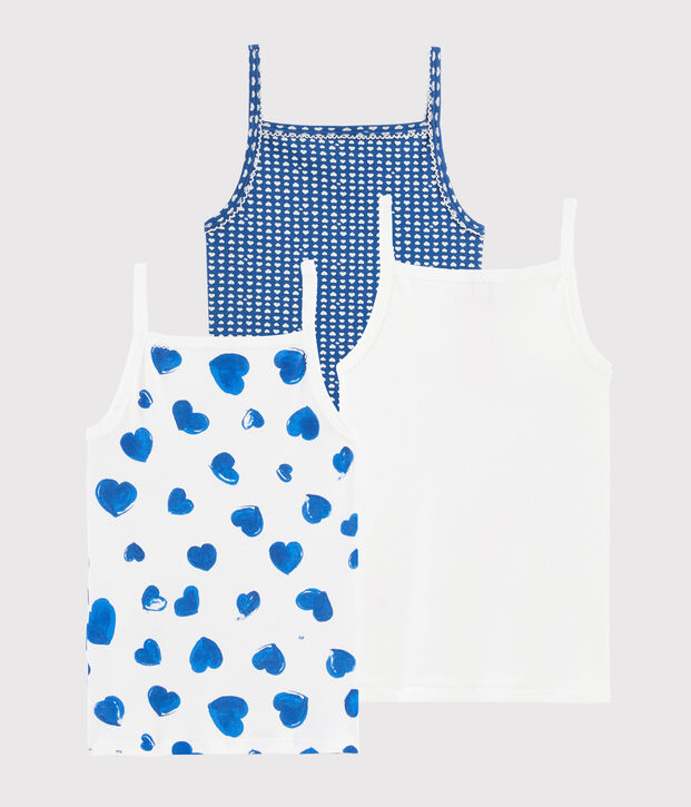 Set meisjeshemden met schouderbandjes met hartjes multicouleur