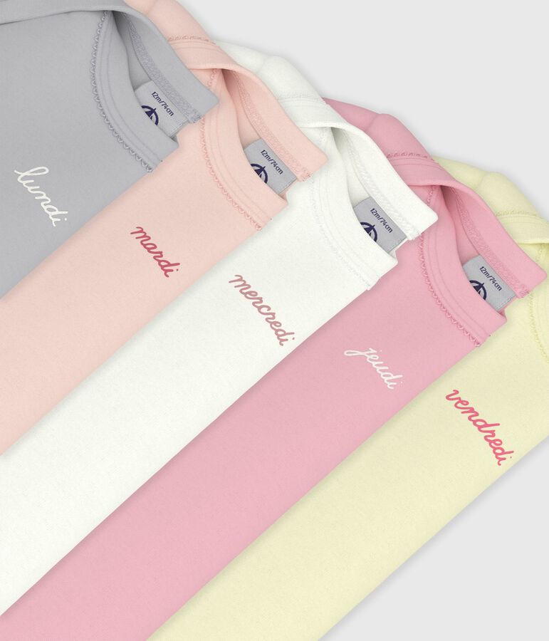 Lot de bodies manches courtes en coton uni b&eacute;b&eacute; multicouleur