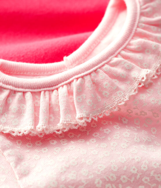 Set van 2 katoenen rompertjes voor babymeisjes met kraag variante 1
