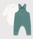 Ensemble salopette en velours et body bébé