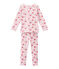 Meisjespyjama met bloemendessin roze VIENNE/wit MULTICO