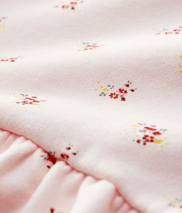Molton jurk met lange mouwen voor babymeisjes roze/multicouleur