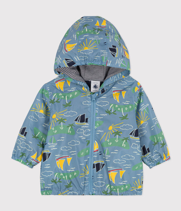 Coupe-vent b&eacute;b&eacute; en polyester recycl&eacute; b&eacute;b&eacute; bleu/multicouleur