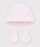 Lot de bonnet et moufles b&eacute;b&eacute; uni multicouleur