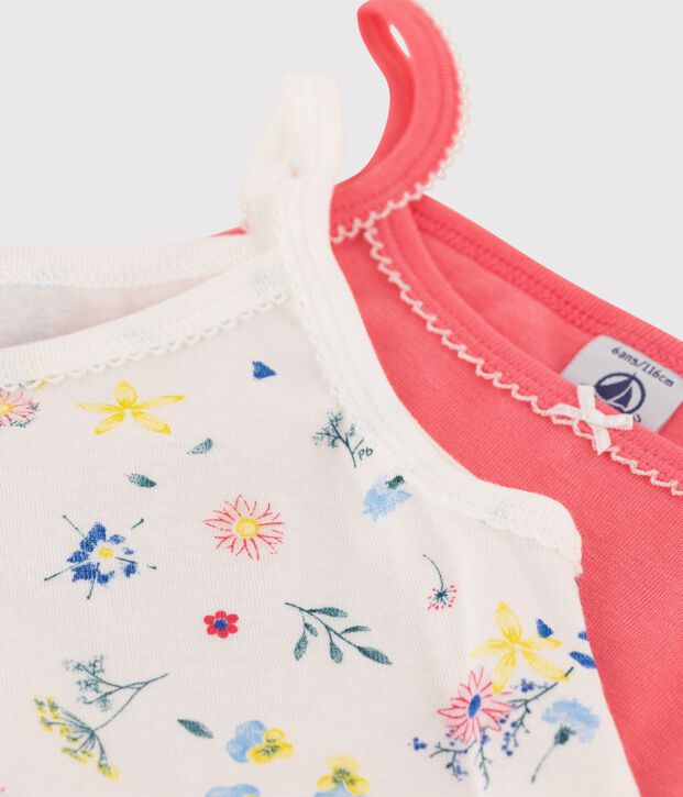 Set meisjeshemden met bloemenprint en schouderbandjes multicouleur