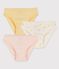 Set met 3 meisjesslips met zonnetjes in biokatoen variante 1