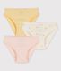 Set met 3 meisjesslips met zonnetjes in biokatoen