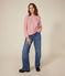 Katoenen marineshirt met knopen voor dames roze ROSEWOOD/ AVALANCHE