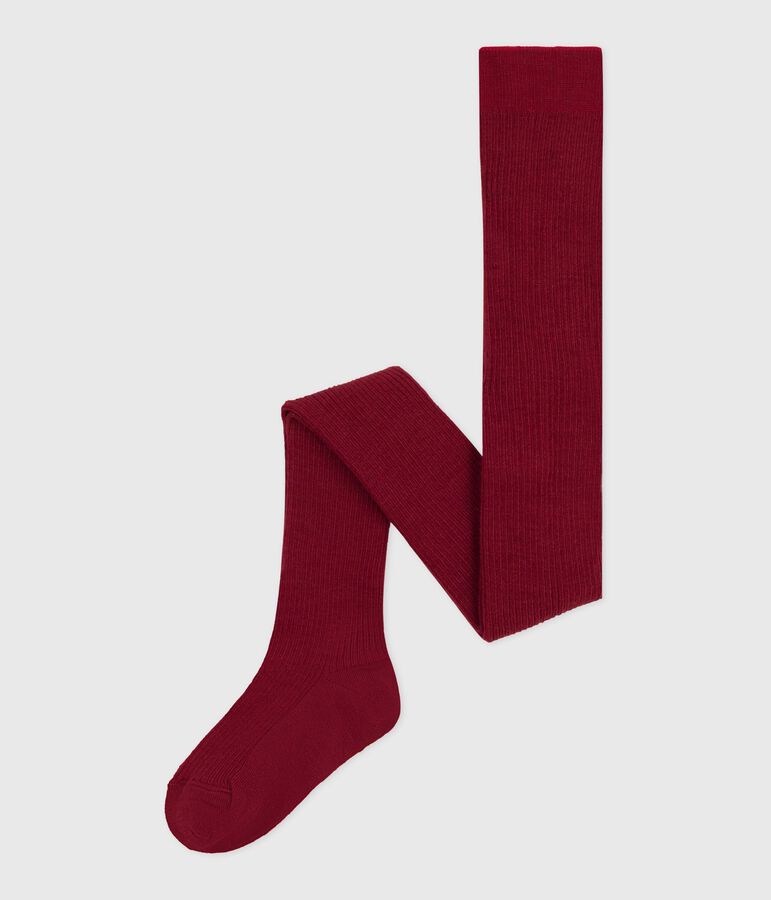 Collant enfant en laine rouge