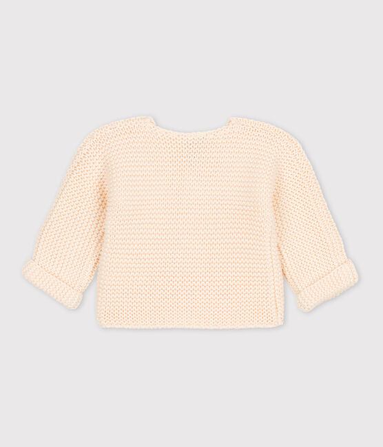 Gebreide uniseks babycardigan in ribbelsteek ecru AVALANCHE
