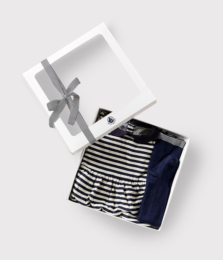 Geschenkset voor baby's met jurkje en kousenbroek multicouleur