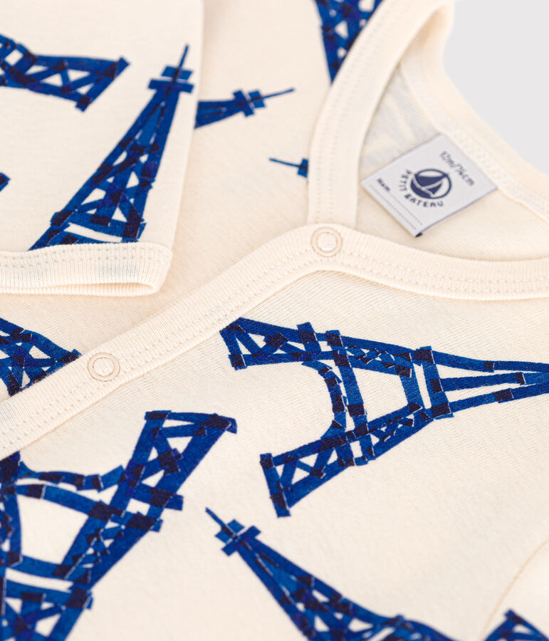 Pyjama b&eacute;b&eacute; Paris en coton blanc AVALANCHE/ MULTICO