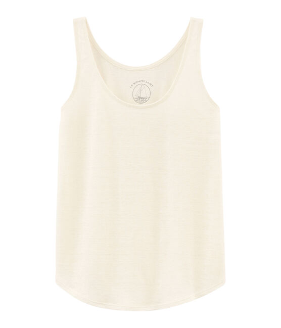 Débardeur femme en lin blanc MARSHMALLOW