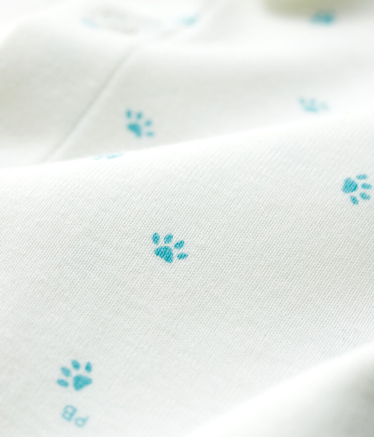 Katoenen babypyjama zonder voetjes wit MARSHMALLOW/wit MISTIGRI