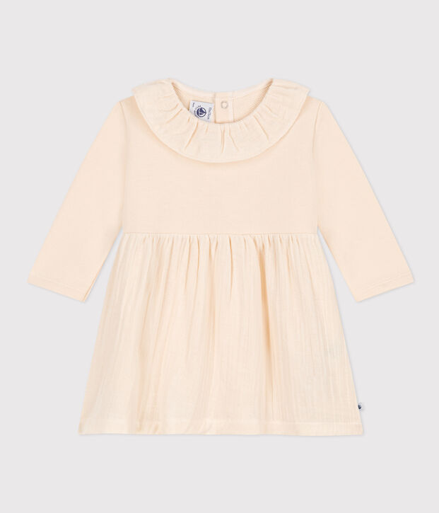 Robe manches longues bimati&egrave;re b&eacute;b&eacute; &eacute;cru