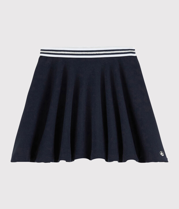 Jupe en maille enfant fille bleu marine