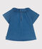 Babybloesje van spijkerstof met korte mouwen blauw DENIM CLAIR