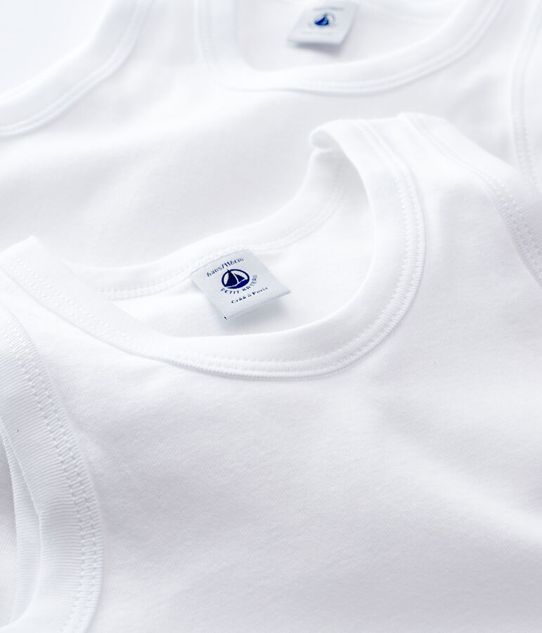 Set van 2 witte debardeurs voor kleine jongens multicouleur