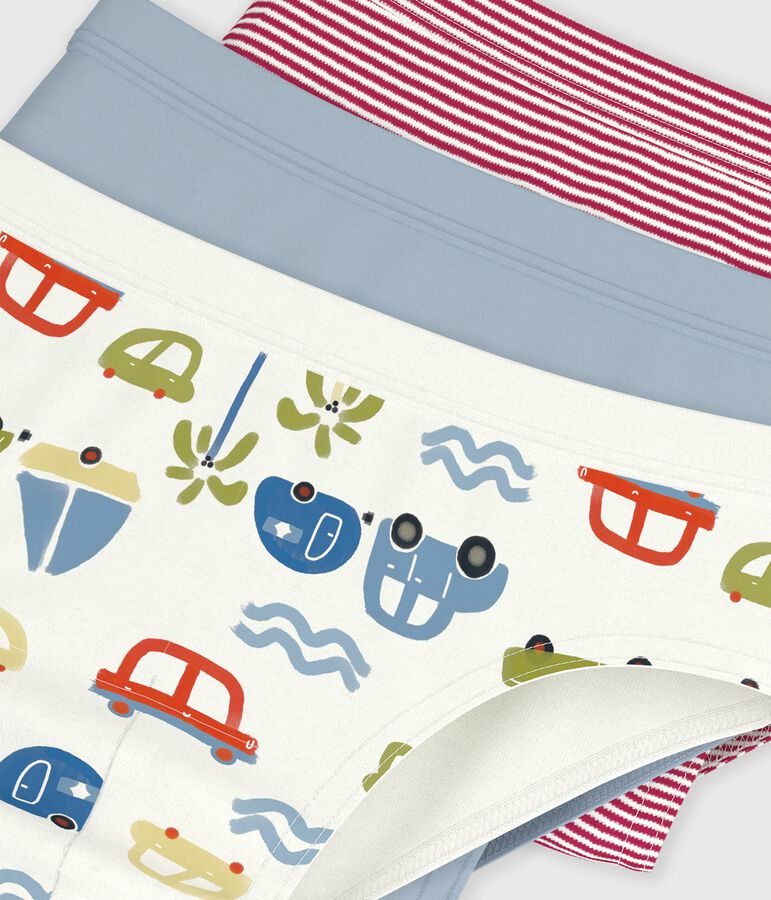 Lot de slips enfant en coton imprim&eacute; voitures multicouleur