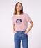 Tee-shirt femme le droit en coton manches courtes rouge MILK/ AMARANTE