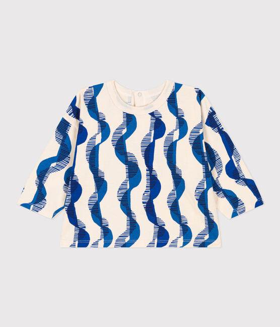 T-shirt met lange mouwen in bedrukte jersey voor baby's wit AVALANCHE/ MULTICO