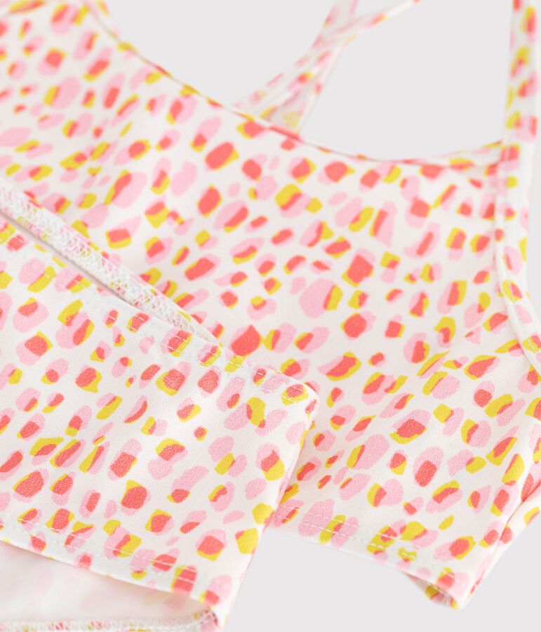 Maillot de bain deux pi&egrave;ces enfant imprim&eacute; blanc/multicouleur