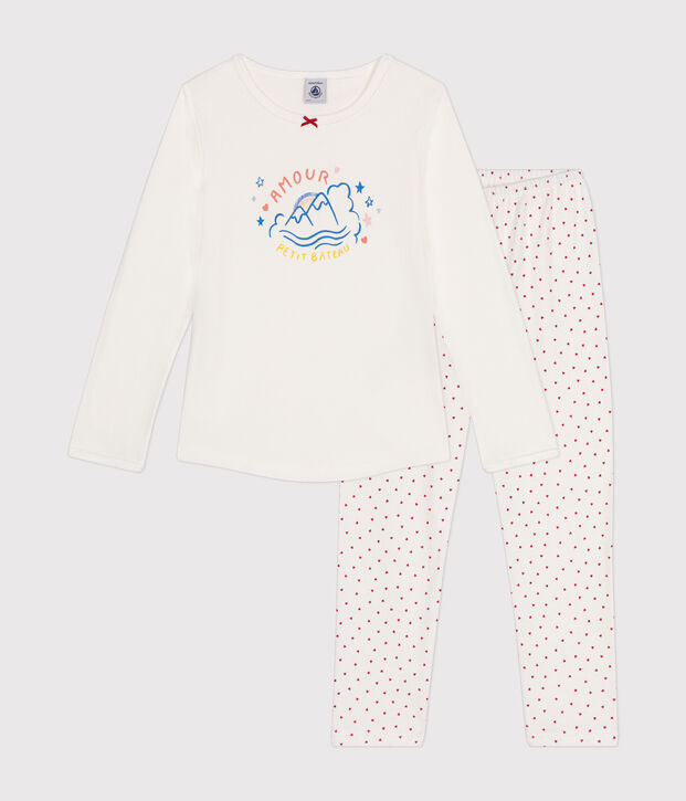 Pyjama en coton enfant blanc/multicouleur
