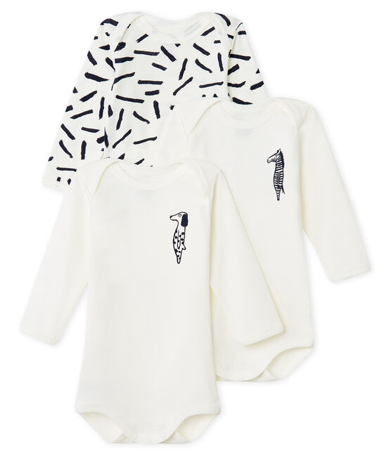Trio rompertjes lange mouwen baby Jean Jullien VARIANTE 1 CN