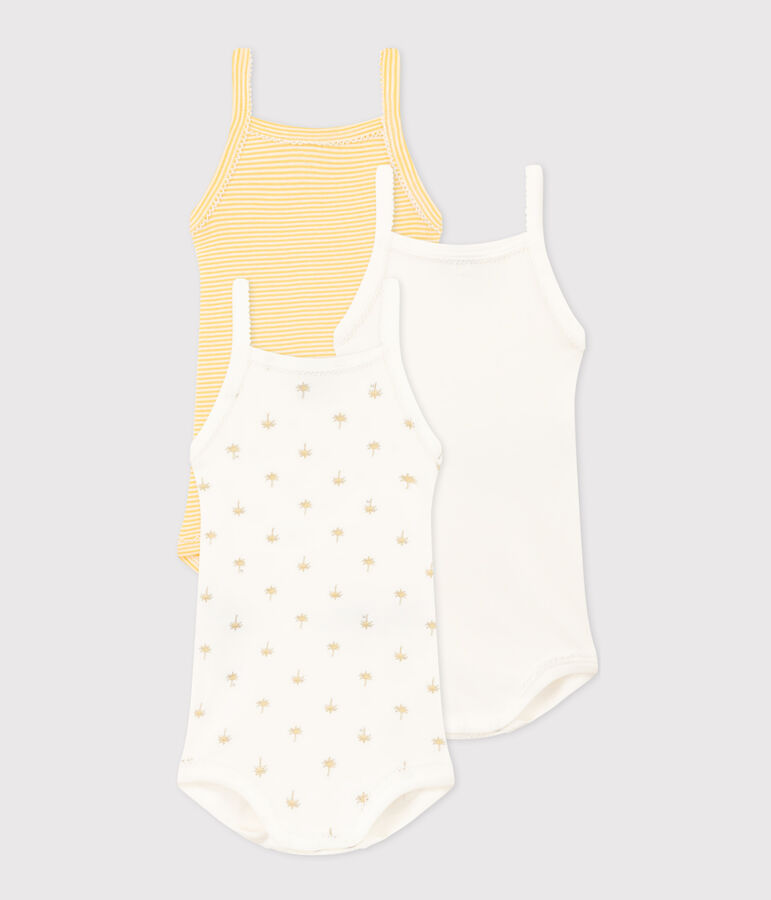 Set van 3 body's met bandjes en palmprint in katoen multicouleur