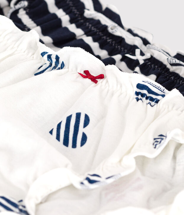 Lot de 2 culottes femme en coton  imprim&eacute; c&oelig;urs multicouleur