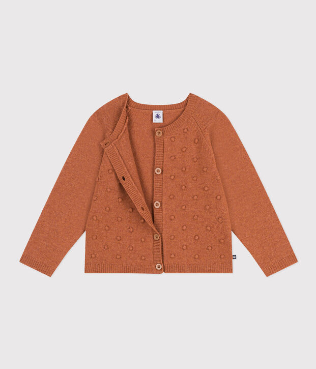 Cardigan en laine enfant fille marron