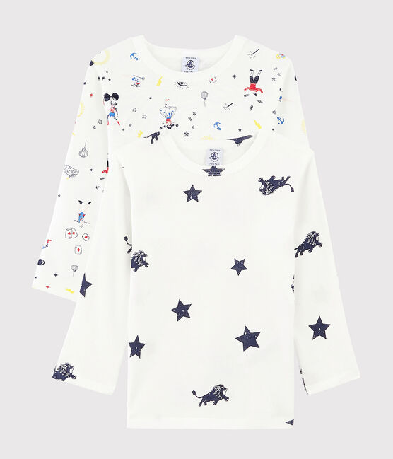 Lot de 2 tee-shirts manches longues imprimé festif petit garçon variante 1