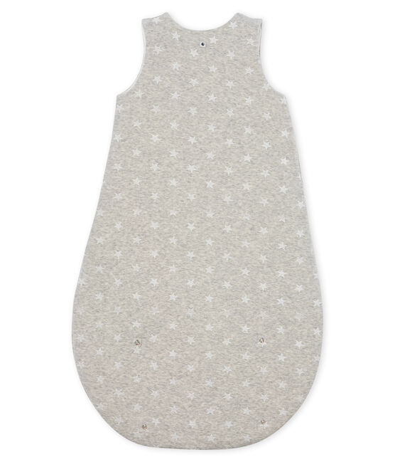 Fluwelen trappelzak babyjongen grijs BELUGA/wit MARSHMALLOW