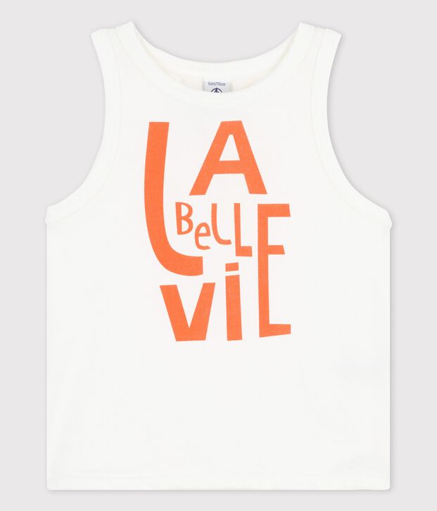 Tanktop voor meisje in katoen wit