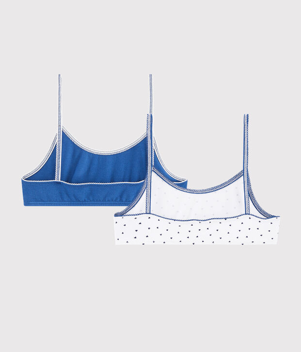 Set van 2 brassi&egrave;res voor meisjes met minihartjes multicouleur