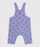 Babysalopette van keperstof met lange pijpen en hartjesprint purper/multicouleur