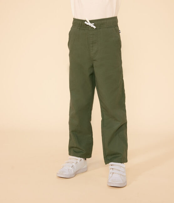 Broek van katoenen stof voor jongens groen CROCO