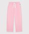 Pantalon de jogging enfant en coton uni rose clair