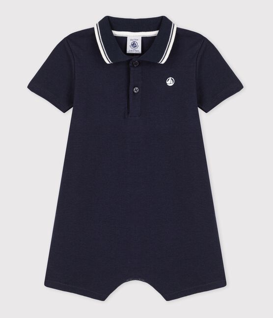 Korte playsuit van katoen voor baby's blauw SMOKING