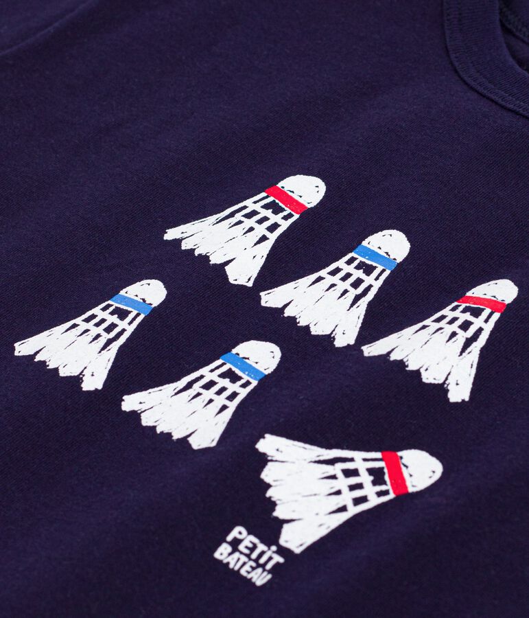 Katoenen T-shirt met korte mouwen voor kinderen blauw