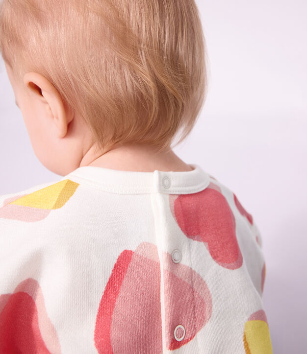 Katoenen sweatshirt met hartjesprint voor baby's wit/multicouleur
