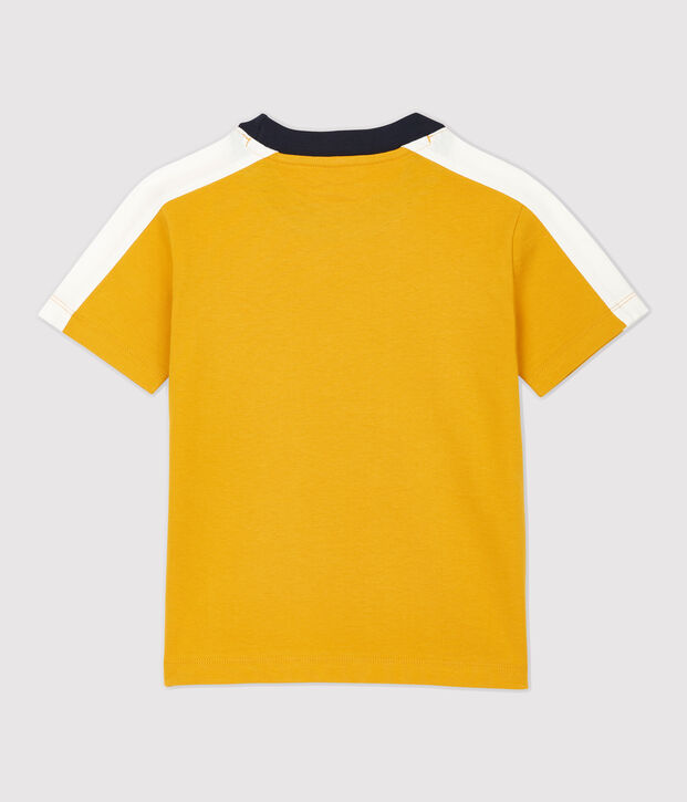Katoenen jongens t-shirt met korte mouwen geel